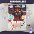 Personalized Baby Superhero Blanket – Harley Quinn Style | Custom Name, Date & Bold Backgrounds